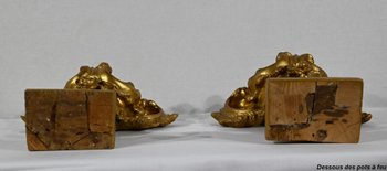 Florentine Fire Pots in Gilded Limewood - Late 18th century