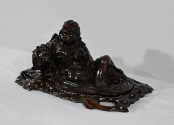 Set di Buddha e vassoi in palissandro, Cina - Fine XIX secolo