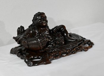 Set di Buddha e vassoi in palissandro, Cina - Fine XIX secolo