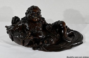 Set di Buddha e vassoi in palissandro, Cina - Fine XIX secolo