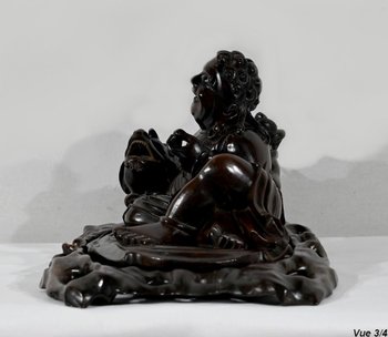 Set di Buddha e vassoi in palissandro, Cina - Fine XIX secolo