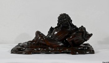 Set di Buddha e vassoi in palissandro, Cina - Fine XIX secolo