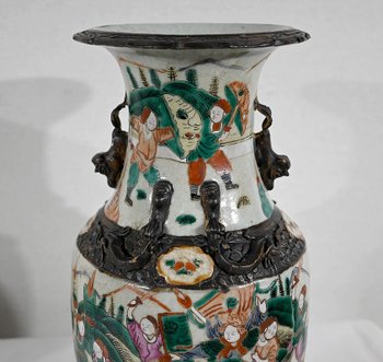 Pair of Nanjing Porcelain Vases, China - Late 19th century