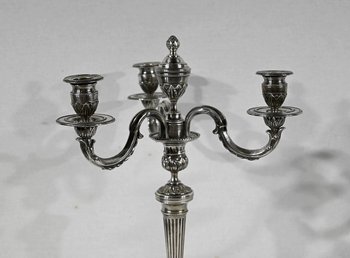 Pair of Silver Bronze Candlesticks - End of XIXth century