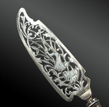 Part De Ménagère (six knives, six spoons, two serving pieces) in silver