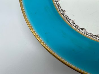 Set of 2 porcelain plates from Paris