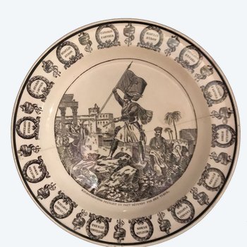 Montereau plate Greek independence - Mavrocordatos taking a fort defended by Turks