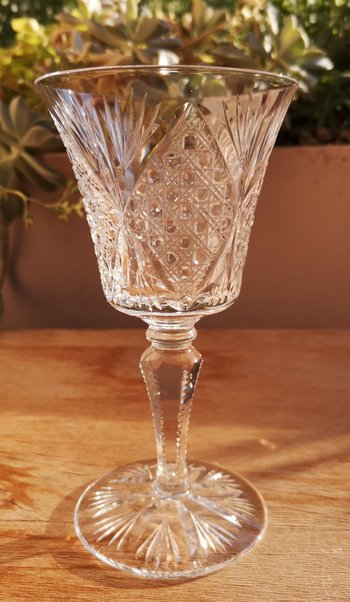 6 bicchieri da vino bianco in cristallo molato Saint-Louis (rif C 0054)
