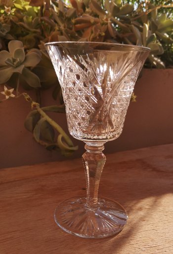6 bicchieri da vino bianco in cristallo molato Saint-Louis (rif C 0054)