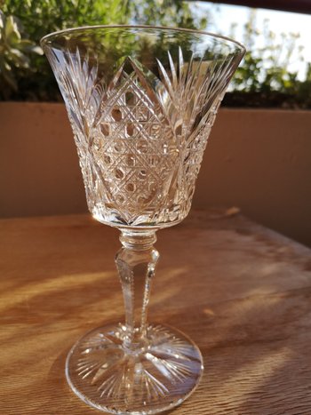 6 bicchieri da vino bianco in cristallo molato Saint-Louis (rif C 0054)