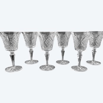 6 white wine glasses in Saint-Louis cut crystal (ref C 0054)