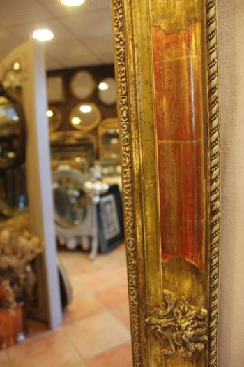 Large Antique Gold, Patina And Mercury Fireplace Mirror 103 X 148 Cm