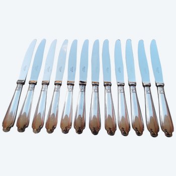 12 table knives model Pompadour goldsmith Christofle