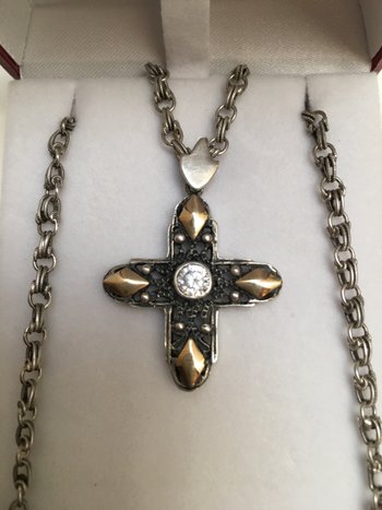 Pendant circa 1920 in silver with gold tips