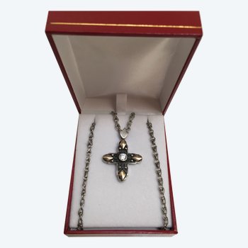 Pendant circa 1920 in silver with gold tips