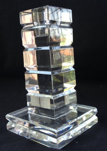 Contemporary Saint-Louis crystal candlestick by Jean Sala (ref C 0076)