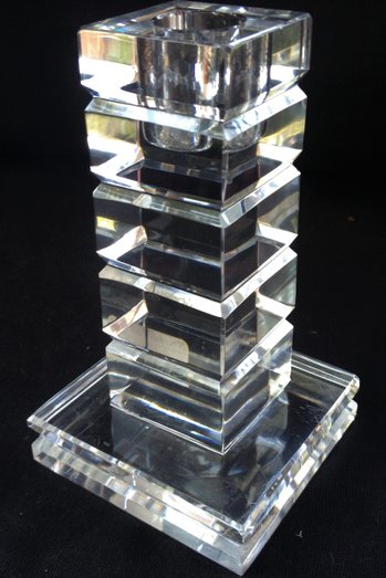 Contemporary Saint-Louis crystal candlestick by Jean Sala (ref C 0076)
