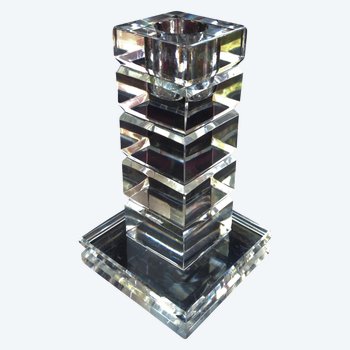 Contemporary Saint-Louis crystal candlestick by Jean Sala (ref C 0076)