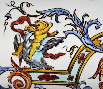 Planter in Gien earthenware, Renaissance style - Early XXth century