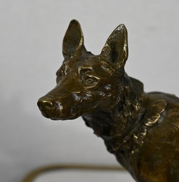 Bronzo "Il pastore tedesco", dopo P-A. Laplanche - Inizio del XX secolo