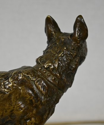 Bronzo "Il pastore tedesco", dopo P-A. Laplanche - Inizio del XX secolo