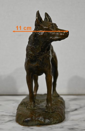 Bronzo "Il pastore tedesco", dopo P-A. Laplanche - Inizio del XX secolo