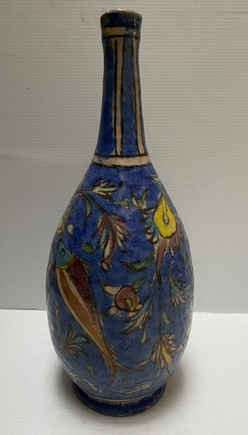PAINTED GLAZED TERRACOTTA VASE