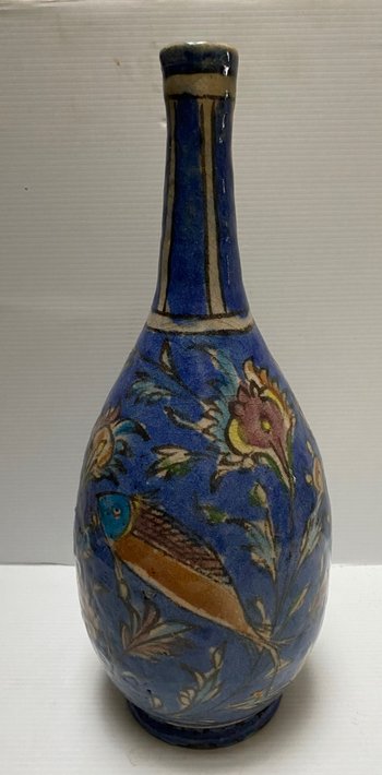 PAINTED GLAZED TERRACOTTA VASE