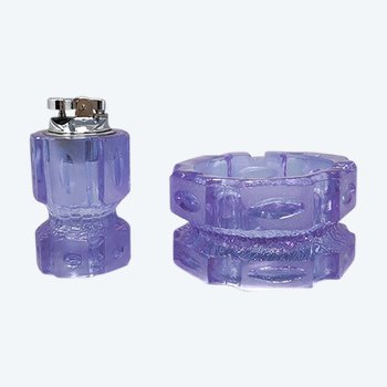 1970 Beautiful purple smoking set by Antonio Imperatore in Murano glass. Made in Italy