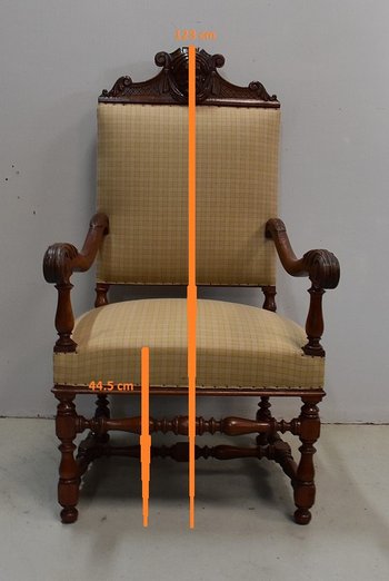 Paire de Fauteuils en Chêne Clair, style Louis XIII / Louis XIV - Début XXe