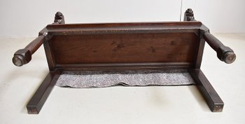 Petite Banquette avec dossier en Chêne, style Louis XIV - XIXe