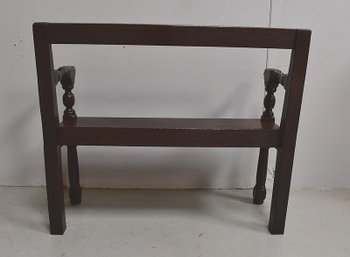 Petite Banquette avec dossier en Chêne, style Louis XIV - XIXe