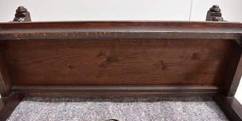 Petite Banquette avec dossier en Chêne, style Louis XIV - XIXe