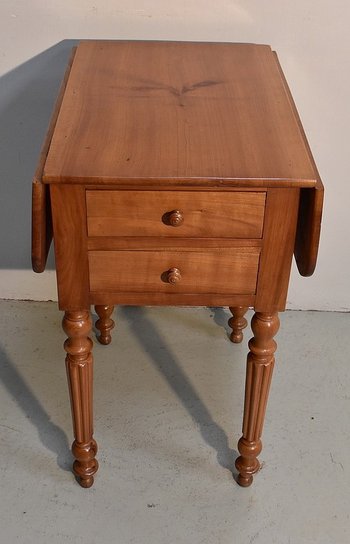 Petite Table de Salon à volets en Merisier massif, époque Louis-Philippe - XIXe