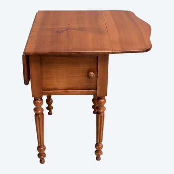 Small living room table with shutters in solid cherry wood, Louis-Philippe period - 19th century