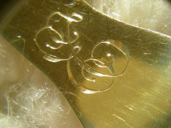 12 coffee / dessert spoons in vermeil monogram neck brace Goldsmith Philippe Berthier (Ref A 0040)