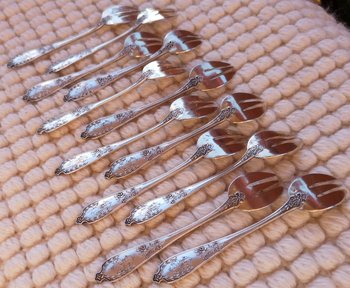 12 oyster / cake forks in silver neck brace goldsmith Joseph Crossard early twentieth (D 0144)