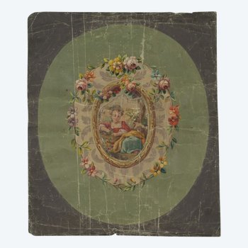 Karton eines Aubusson-Gobelins Bouquetière
