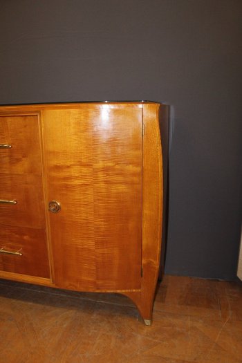Credenza in legno chiaro d'epoca Art Déco 1930 circa