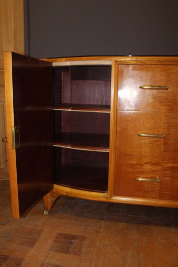 Credenza in legno chiaro d'epoca Art Déco 1930 circa