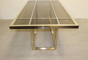 Dining Table And Chrome And Brass By Romeo Rega About 1970
