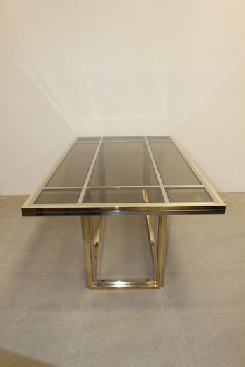 Dining Table And Chrome And Brass By Romeo Rega About 1970