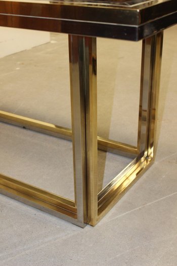Dining Table And Chrome And Brass By Romeo Rega About 1970