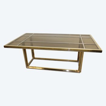 Dining Table And Chrome And Brass By Romeo Rega About 1970