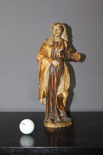 Sculpture of a Saint in Polychromed and Gilded Wood XVIII