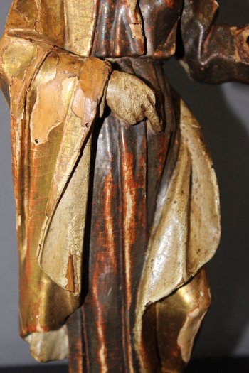 Sculpture of a Saint in Polychromed and Gilded Wood XVIII