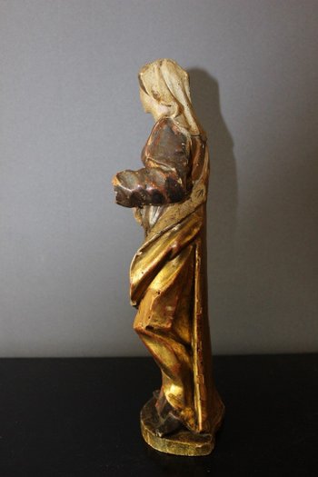 Sculpture of a Saint in Polychromed and Gilded Wood XVIII