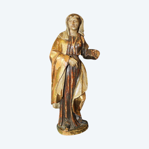 Sculpture of a Saint in Polychromed and Gilded Wood XVIII