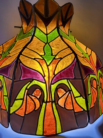 Important Tiffany Hanging lamp D.45 cm Art nouveau
