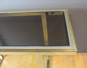 Console Chromée Et Dorée Par Roméo Rega Vers 1970
